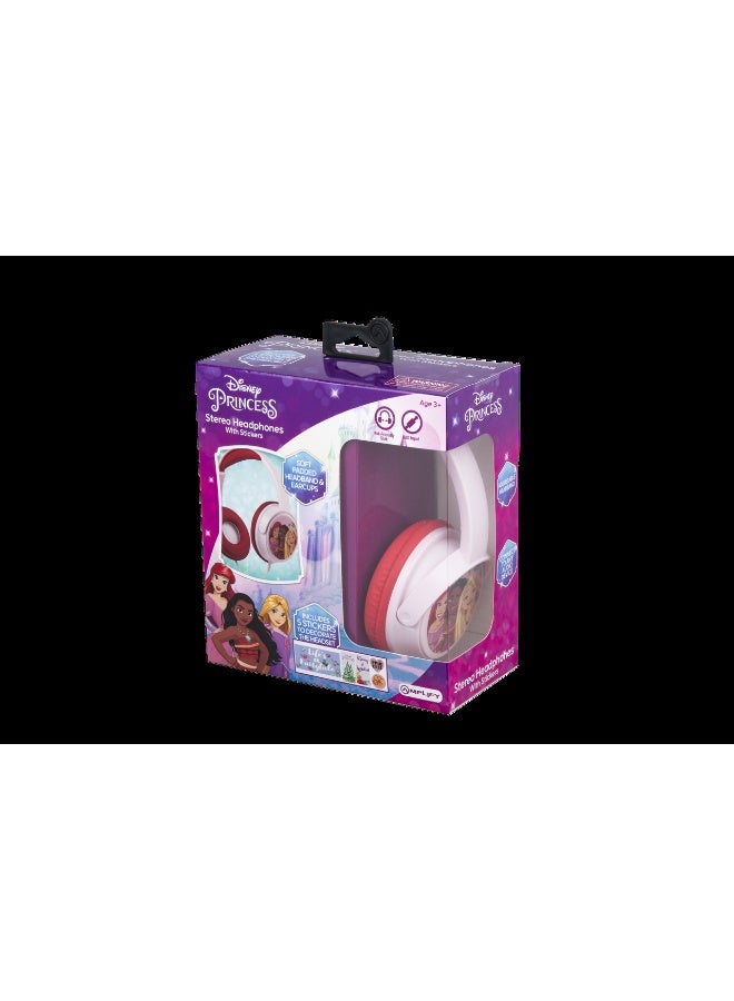 SMD Princess Auxiliary Headphones with Stickers | Wired headphones for kids with soft ear cushions, adjustable fit, aux cable compatibility, and sticker pack for creative decoration and fun usage - Image 2