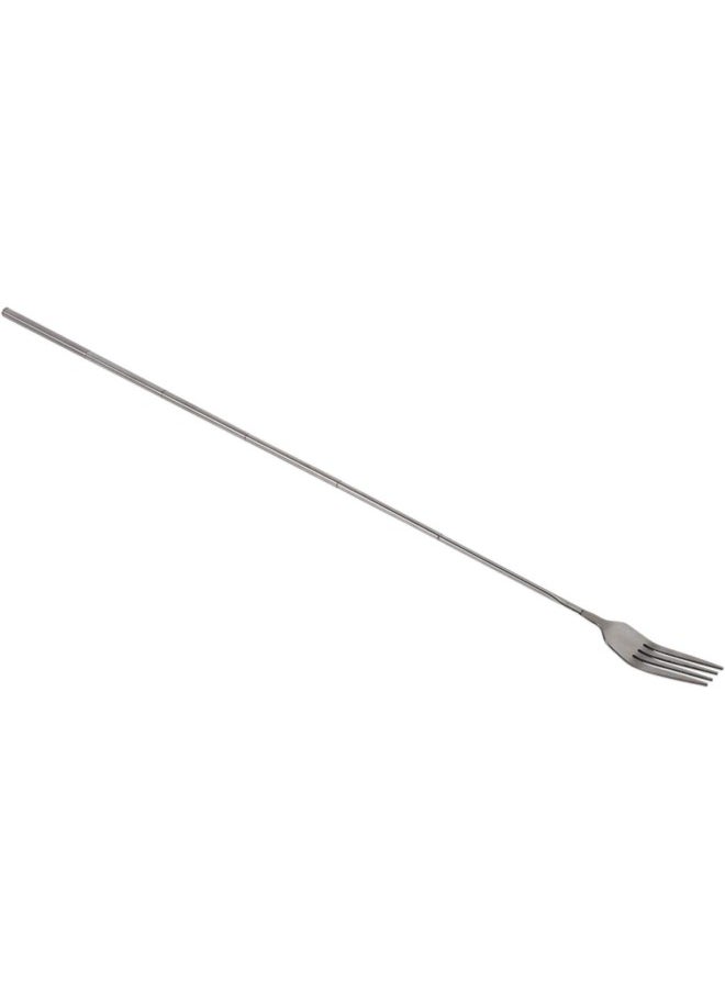 silvercnc - Telescopic Fork, Extendable Long Cutlery Forks Stainless Steel Fruit Dessert Toasting Fork for Eating Extends to 25inch 1pcs - Image 1
