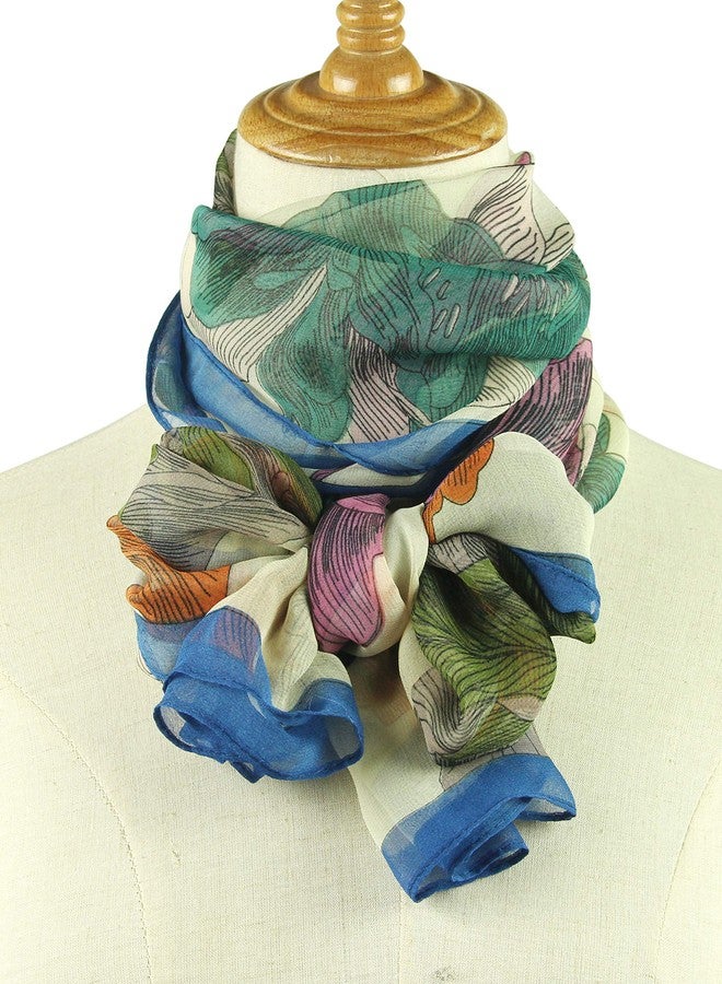 PANTONIGHT Long Fashion Multi Color Folral Scarf for women (flower 730) - Image 4