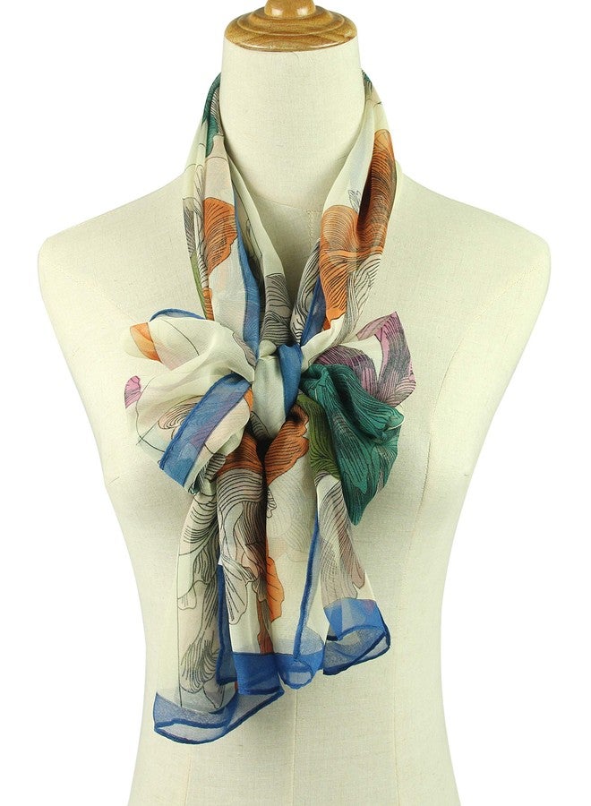 PANTONIGHT Long Fashion Multi Color Folral Scarf for women (flower 730) - Image 5