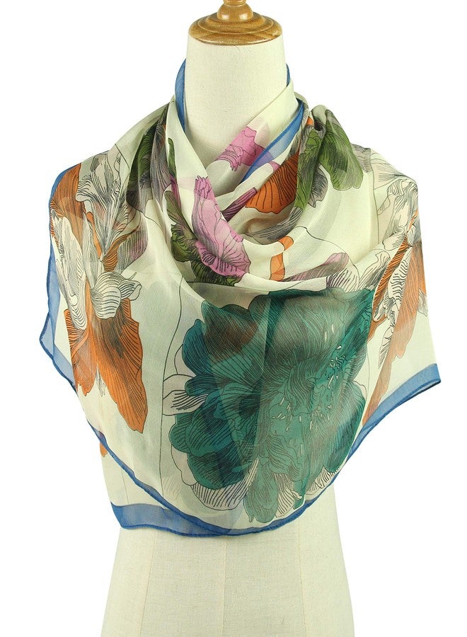 PANTONIGHT Long Fashion Multi Color Folral Scarf for women (flower 730) - Image 3