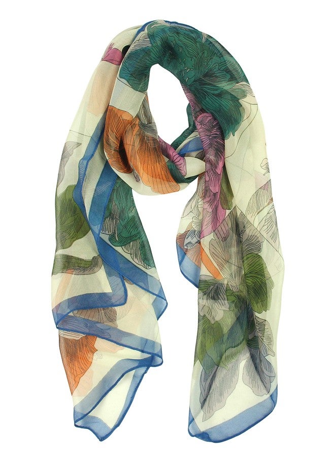 PANTONIGHT Long Fashion Multi Color Folral Scarf for women (flower 730) - Image 2