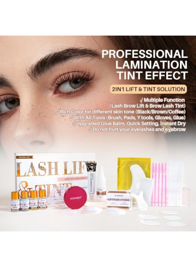 إيكونساين طقم رفع وصبغ الرموش والحواجب من الجيل الثاني – لمسة الاحترافية على الرموش والحواجب مع غراء بالسم وبقعة صبغ 5 مل – أسود، بني، قهوة – صيغة لطيفة تدوم طويلاً مع الأدوات - Image 3
