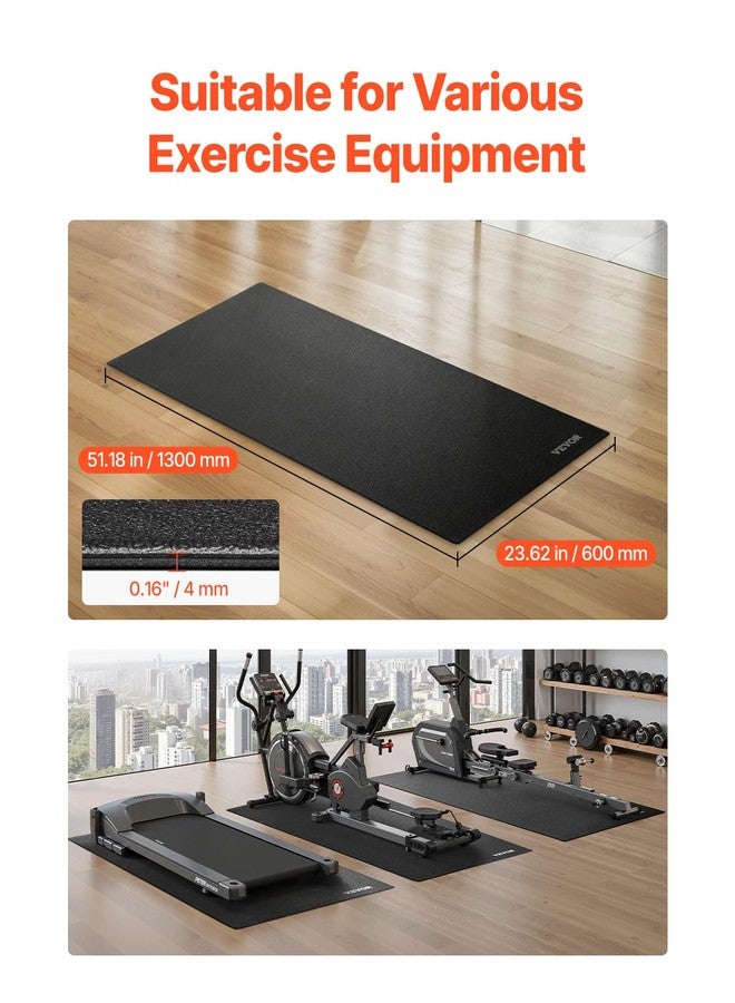 VEVOR Treadmill Mat for Carpet Floor, 23.62" x 51.18" x 0.16" Exercise Equipment Mat for Elliptical and Walking Pad, High Density PVC Floor Protector, Waterproof and Non-slip for Home Gym - Image 2