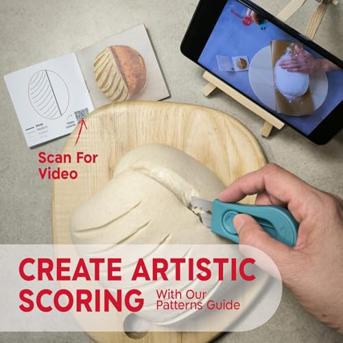 KneadAce Upgraded Extractable & Magnetic Bread Lame Dough Scoring Tool - Professional Sourdough scoring tool for Sourdough Bread baking & Bread Making Tools - Scoring Patterns booklet & 5 Razor Blades - Image 4