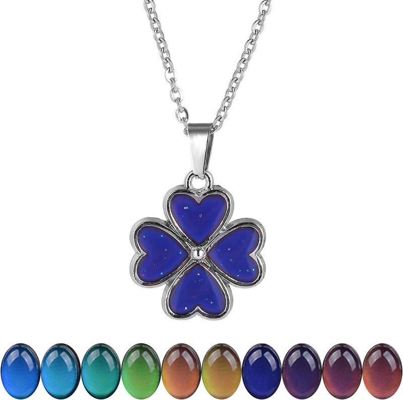 FM FM42 Temperature Sensing Color Changing Pendant Necklace with 19.29" Stainless Steel Rolo Chain - Image 1