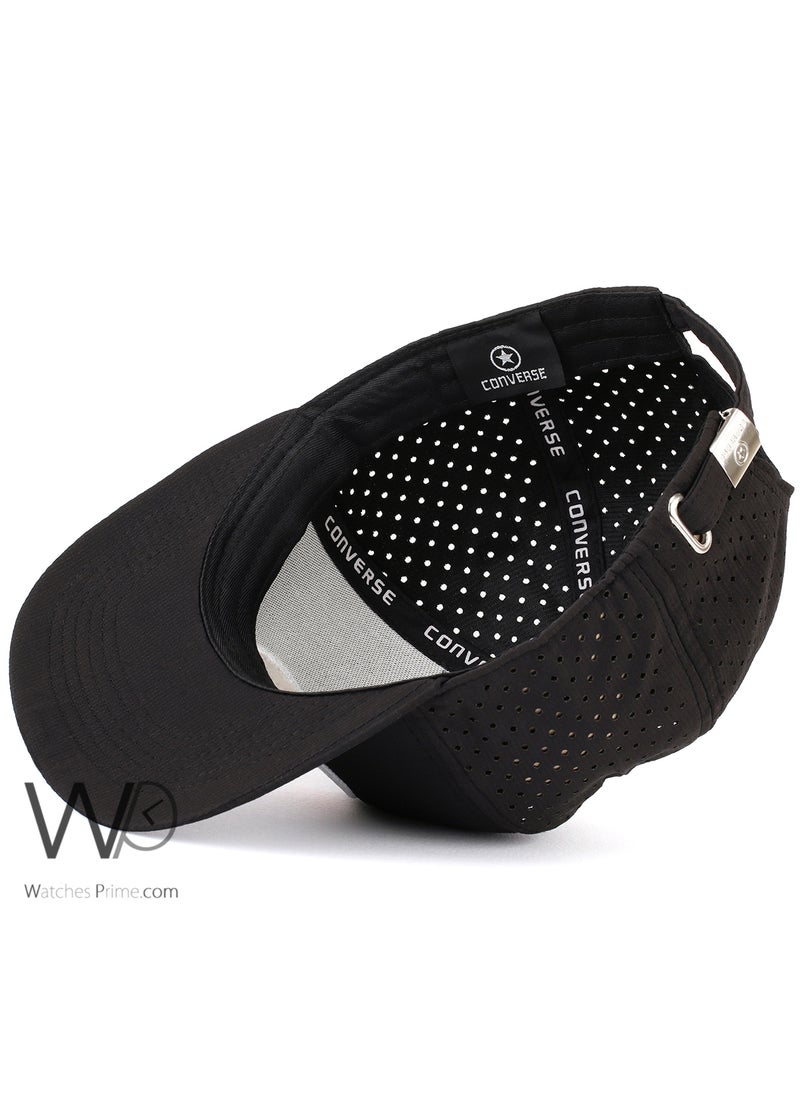 CONVERSE Converse All Star Snapback hip hop Cap Black Color Cotton Hat For Men  - Image 4