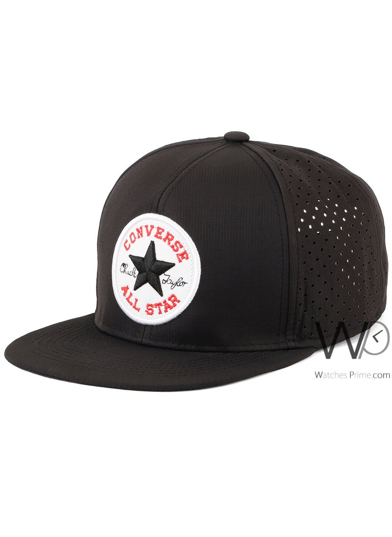 CONVERSE Converse All Star Snapback hip hop Cap Black Color Cotton Hat For Men  - Image 1