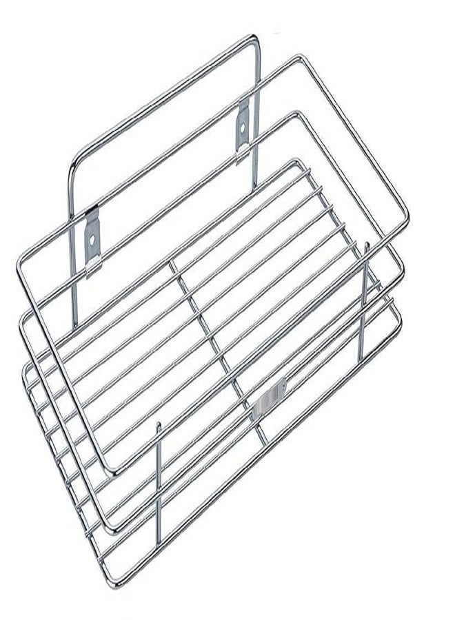 Gcrox Mall Stainless Steel Multipurpose Storage Rack/Shelf, Kitchen Rack Single Single Tier Multipurpose Wall Hanging Storage Shelf Organizer Stainless Steel with Chrome(NHSP, Hanging Shelves) - Image 1