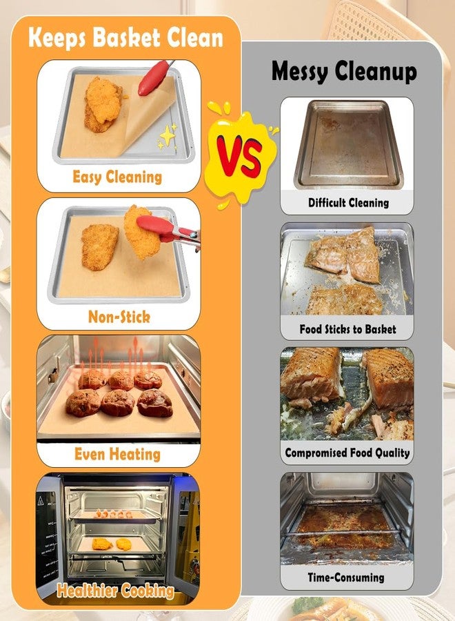 YQL 10x12 Inch 150PCS Disposable Air Fryer Liners, Unbleached Parchment Paper for Emeril Lagasse French Door 360 Air Fryer, Breville/Cuisinart/Hamilton Beach Toaster Oven Accessories - Image 5