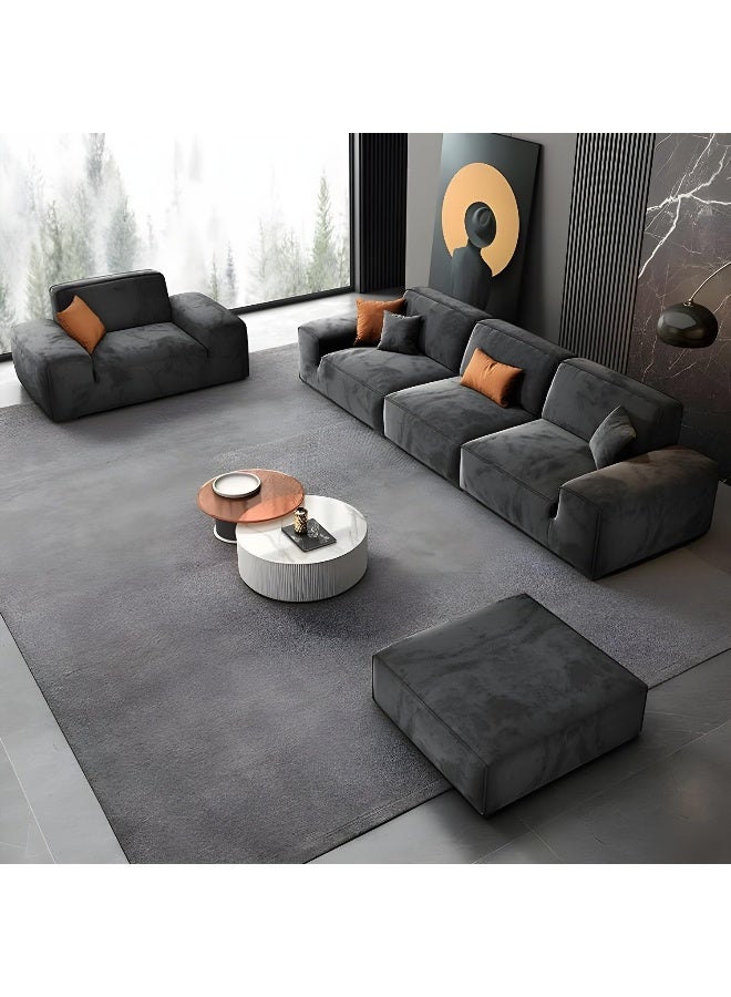 Zayn comforts 41'' Abrasive Cloth Grey Modern Sofa With Foam Filling And Square Arms - Image 3