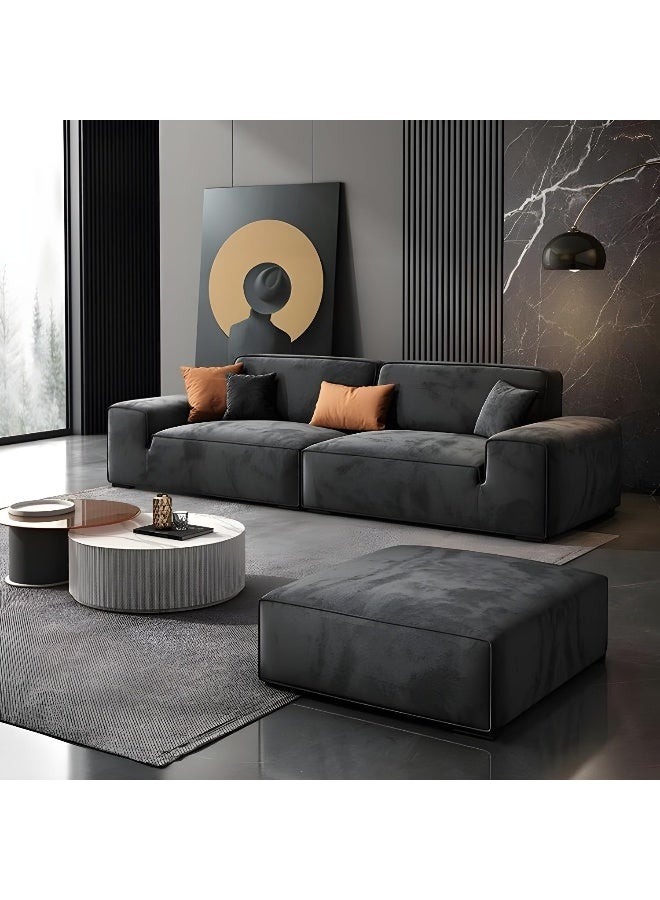 Zayn comforts 41'' Abrasive Cloth Grey Modern Sofa With Foam Filling And Square Arms - Image 2