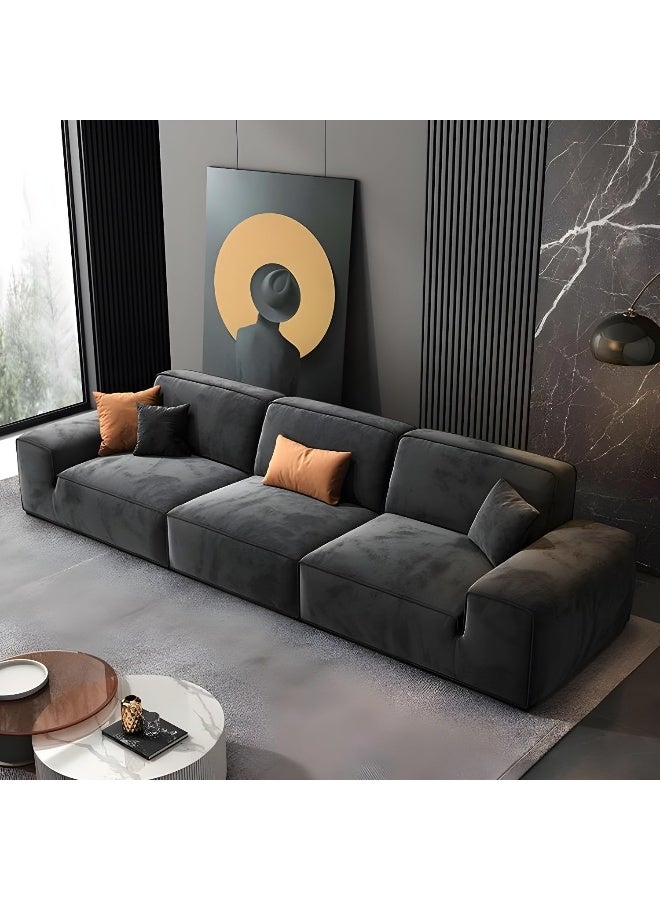 Zayn comforts 41'' Abrasive Cloth Grey Modern Sofa With Foam Filling And Square Arms - Image 4