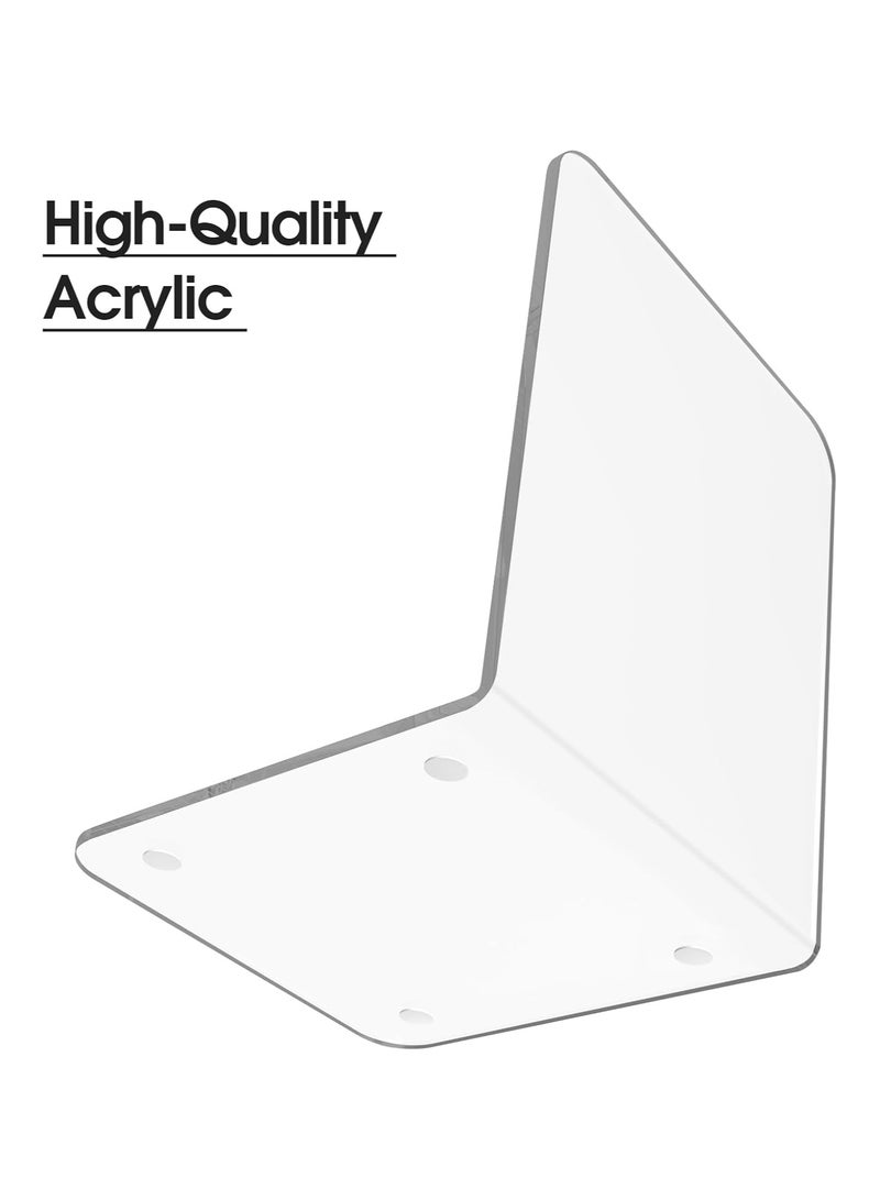 TPGP Book Ends Clear Acrylic Bookends for Shelves, Non-Skid Bookend, Heavy Duty Book End, Book Holder Stopper for Books/Movies/CDs/Video Games, 7.3 x 5.5 x 5.1 in, (4 Pairs/8 Pieces, Large): - Image 2