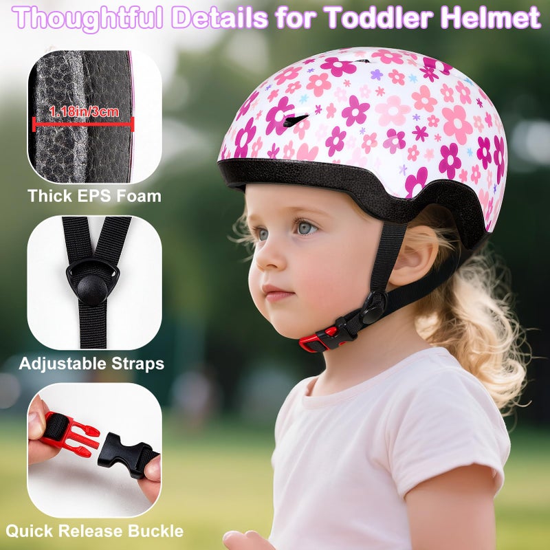 FIODAY Toddler Bike Helmet, Kids Helmets Baby Infant Bike Helmet for Kids Toddlers Boys Girls Age 1-3/2-4/3-5/5-8 for Biking Scootering Skateboarding - Image 5