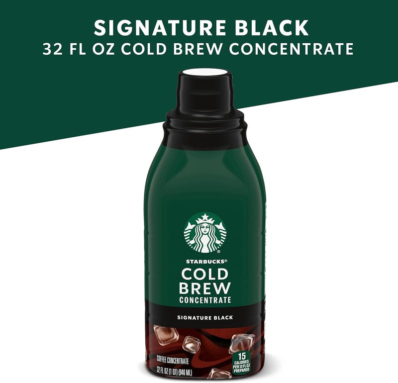 Starbucks Cold Brew Coffee Concentrate Signature Black 32 Fl Oz - 100% Arabica Multi-Serve - Image 4