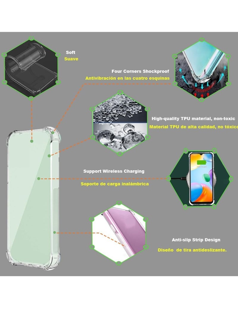 حافظة لهاتف Honor Magic 6 Pro 5G شفافة مصنوعة من مادة TPU بأربعة زوايا من الدرجة العسكرية، غطاء حماية ناعم وشفاف - Image 3