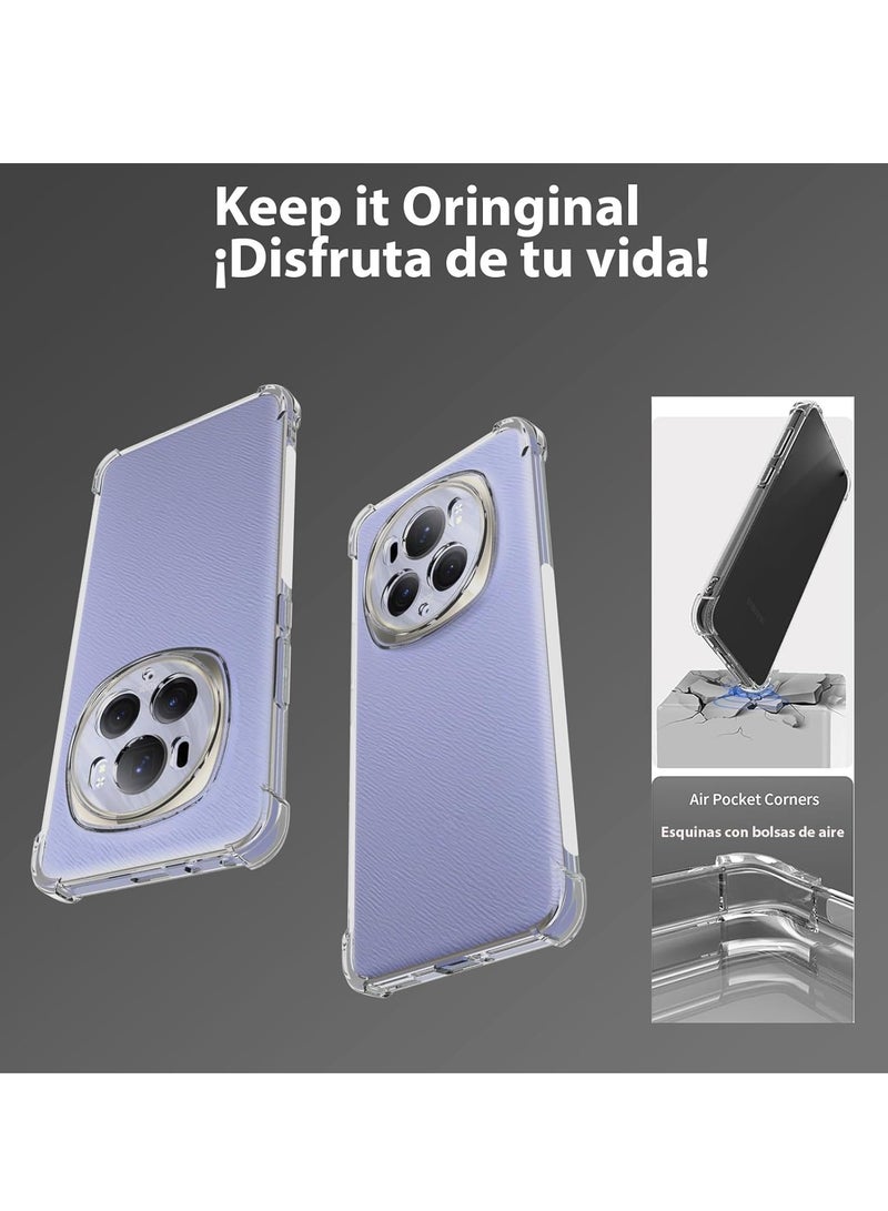 حافظة لهاتف Honor Magic 6 Pro 5G شفافة مصنوعة من مادة TPU بأربعة زوايا من الدرجة العسكرية، غطاء حماية ناعم وشفاف - Image 4