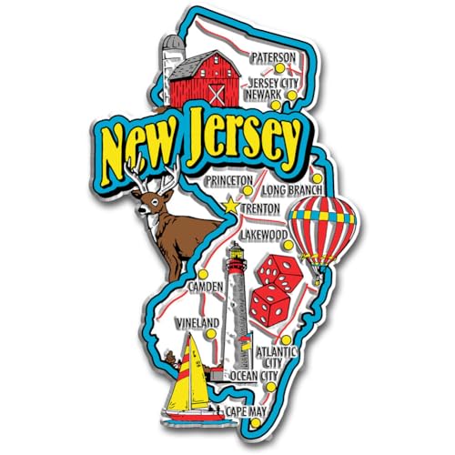 Classic Magnets New Jersey Jumbo State Magnet by Classic Magnets 29 x 47 Collectible Souvenirs Made in The USA