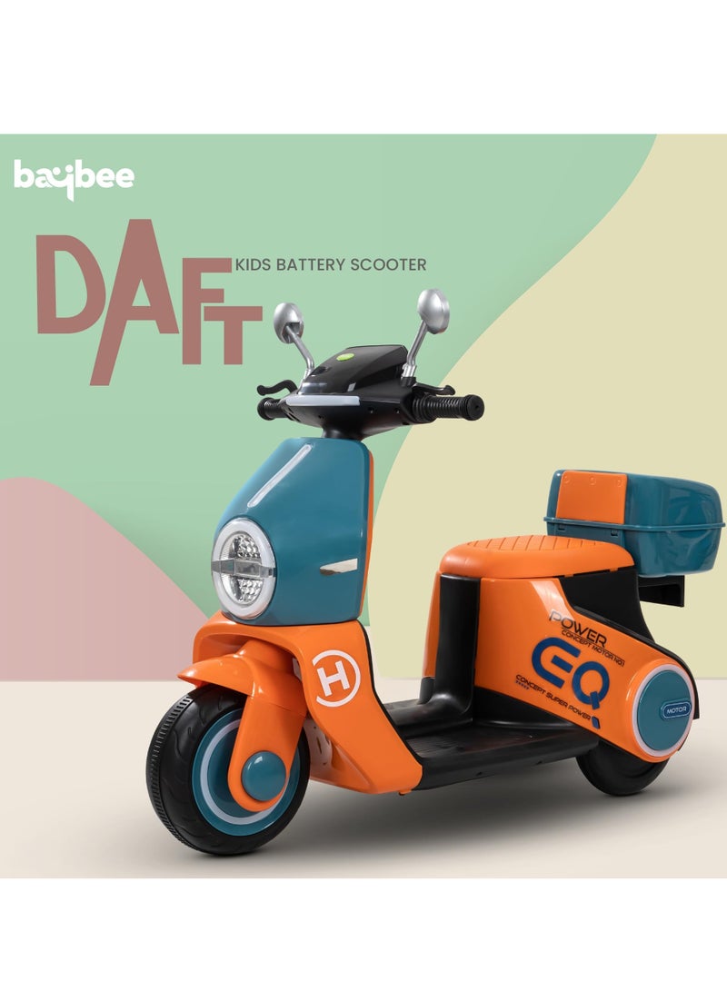 Daft Battery Operated Bike for Kids, Ride on Toys Kids Bike Scooty with Light & Music Baby Rechargeable Battery Bike Electric Bike for Kids to Drive 1 to 3 Years Boy Girl Orange
