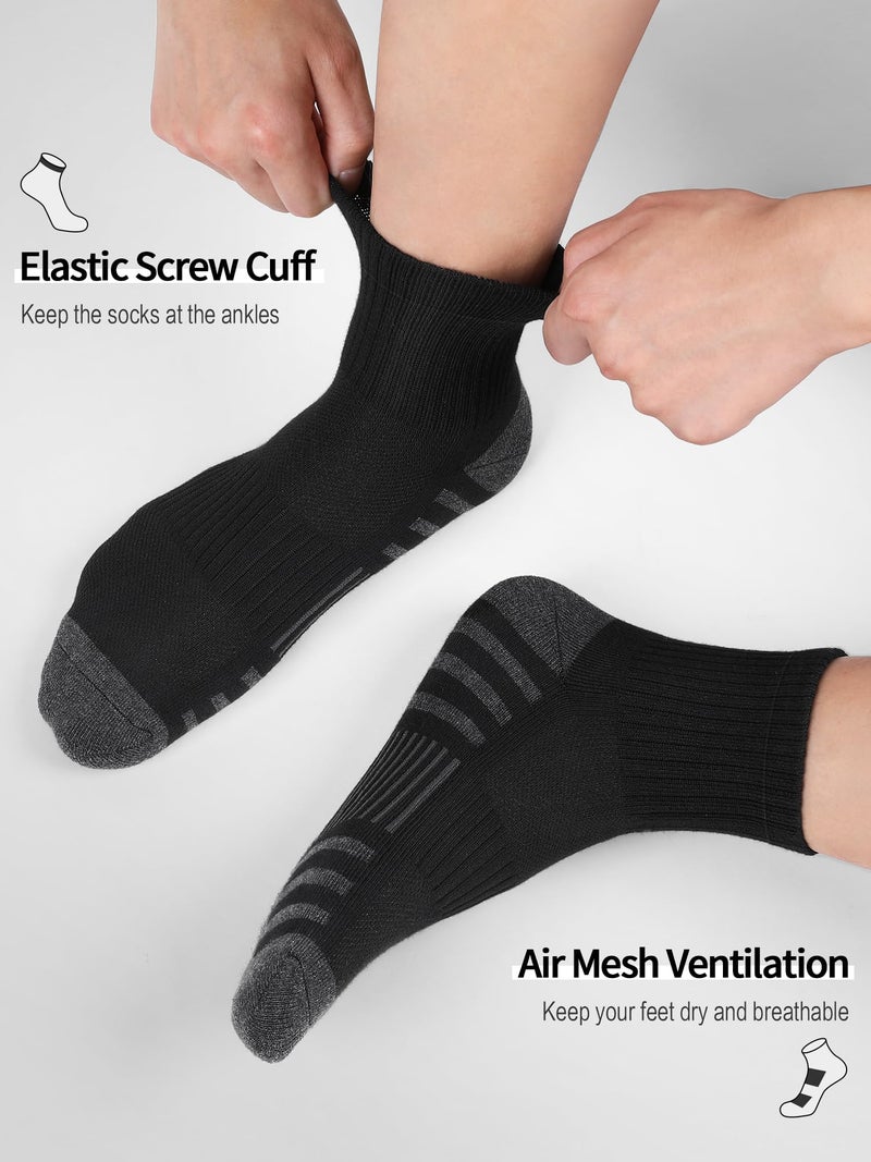 Airacker Athletic Quarter Socks with Cushion Running Ankle Socks for Men Women 6 Pairs - Image 5