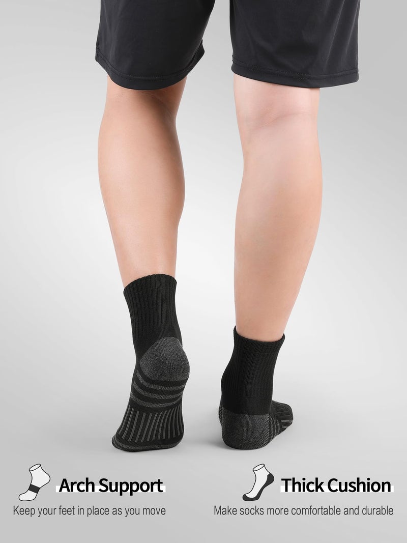 Airacker Athletic Quarter Socks with Cushion Running Ankle Socks for Men Women 6 Pairs - Image 2