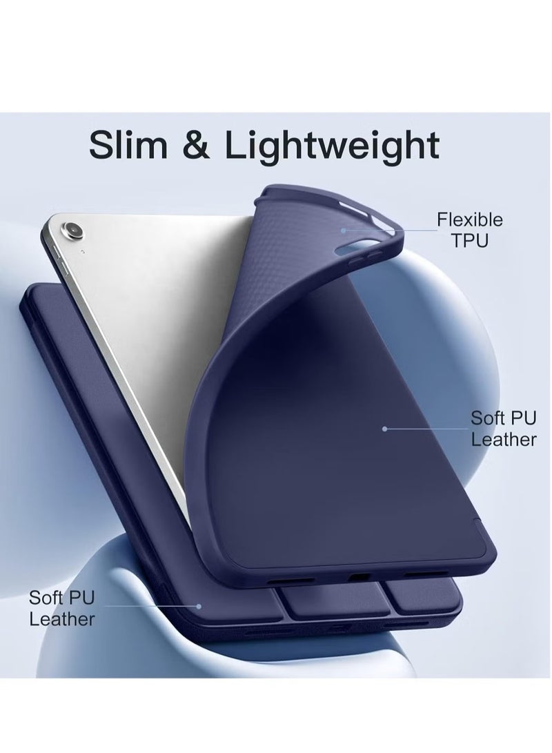 ELTRAZONE Slim & Durable Trifold Stand Case for iPad 10th Generation (10.9-Inch, 2022) – Lightweight Protective Cover with Pencil Holder, Auto Sleep/Wake, and Shockproof Soft TPU Back – Navy - Image 3
