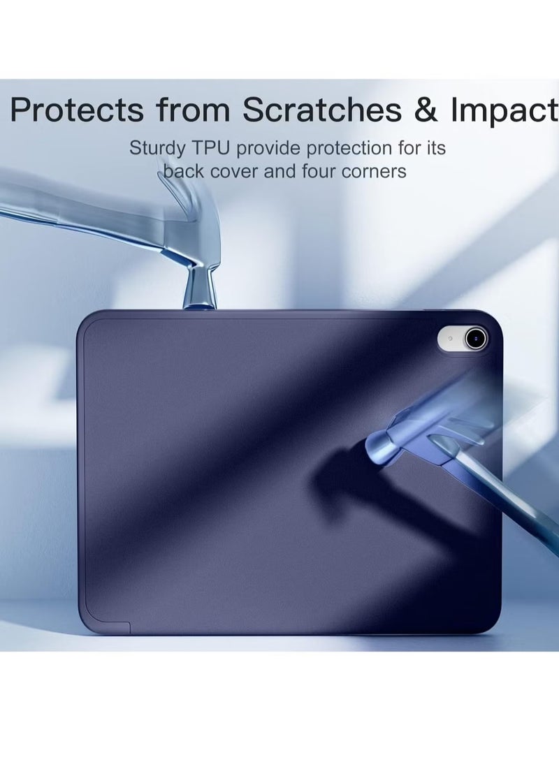 ELTRAZONE Slim & Durable Trifold Stand Case for iPad 10th Generation (10.9-Inch, 2022) – Lightweight Protective Cover with Pencil Holder, Auto Sleep/Wake, and Shockproof Soft TPU Back – Navy - Image 4