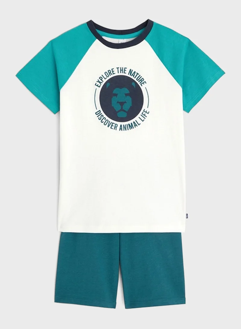 Okaidi Obaibi Kids Slogan Pyjama Set