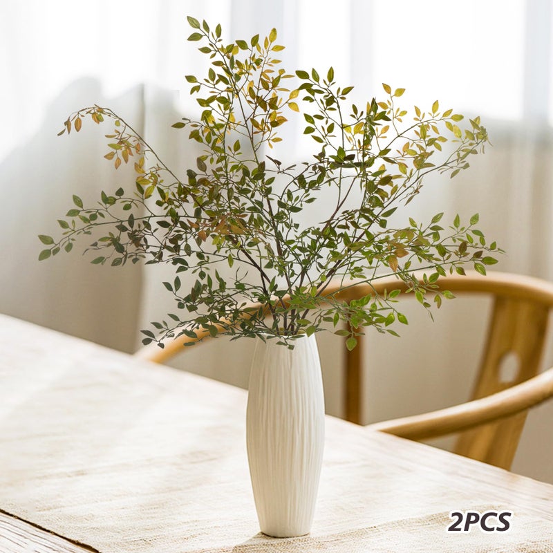 Uqueeten Plastic Greenery Stem Vase with Simulated 43.3 inches Stems and Branches Simulated Eucalyptus Leaves for Indoor Bedroom Living Room Dining Table Outdoor Garden Decoration - Image 3