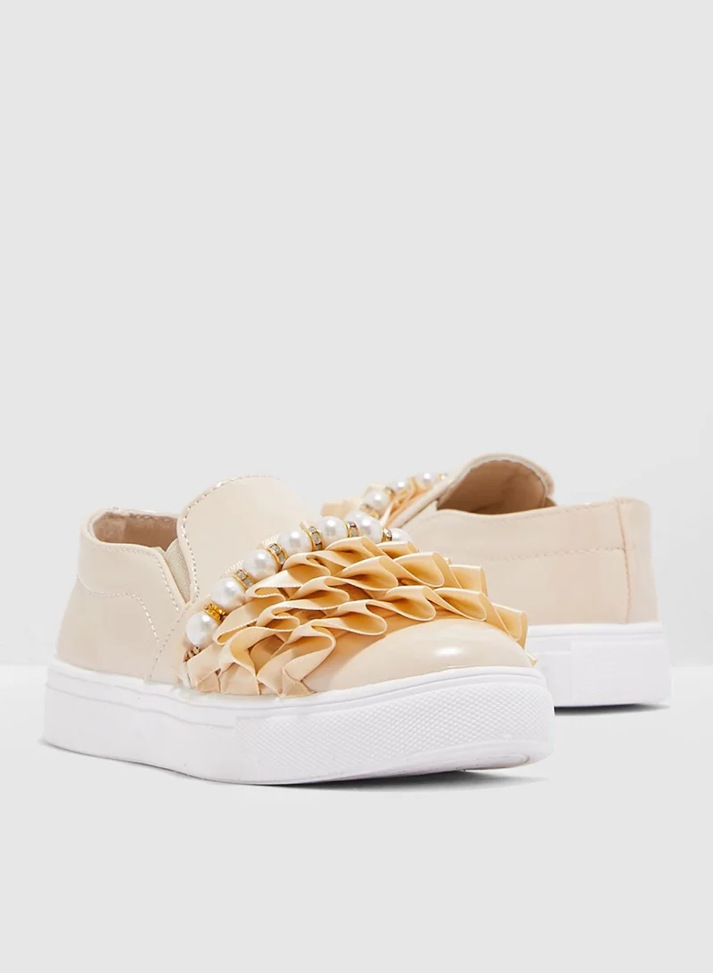 Little Ginger Pear Ruffle Slip On