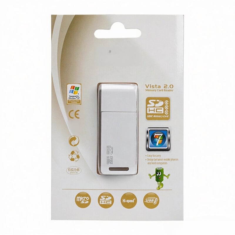 Two-in-One Card Reader USB2.0 - Dual TF SD Slot Support Compact 55*21*9 Mm Black for Camera Phone Computer Data Transfer - Image 5