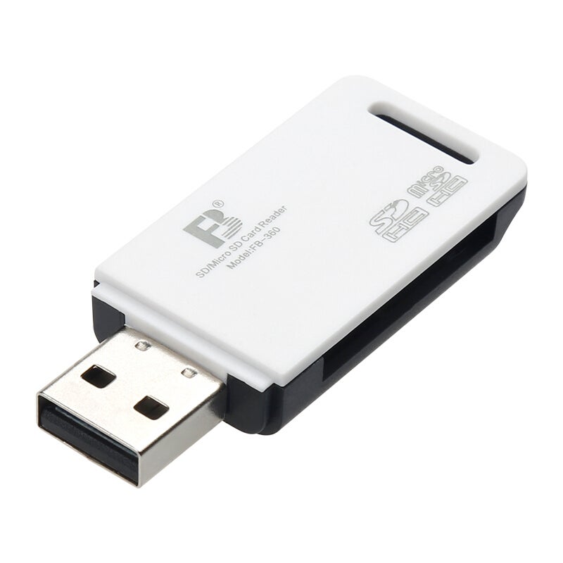 Two-in-One Card Reader USB2.0 - Dual TF SD Slot Support Compact 55*21*9 Mm Black for Camera Phone Computer Data Transfer - Image 2