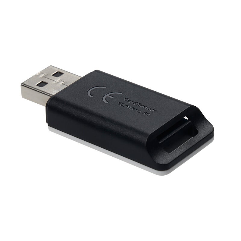 Two-in-One Card Reader USB2.0 - Dual TF SD Slot Support Compact 55*21*9 Mm Black for Camera Phone Computer Data Transfer - Image 1