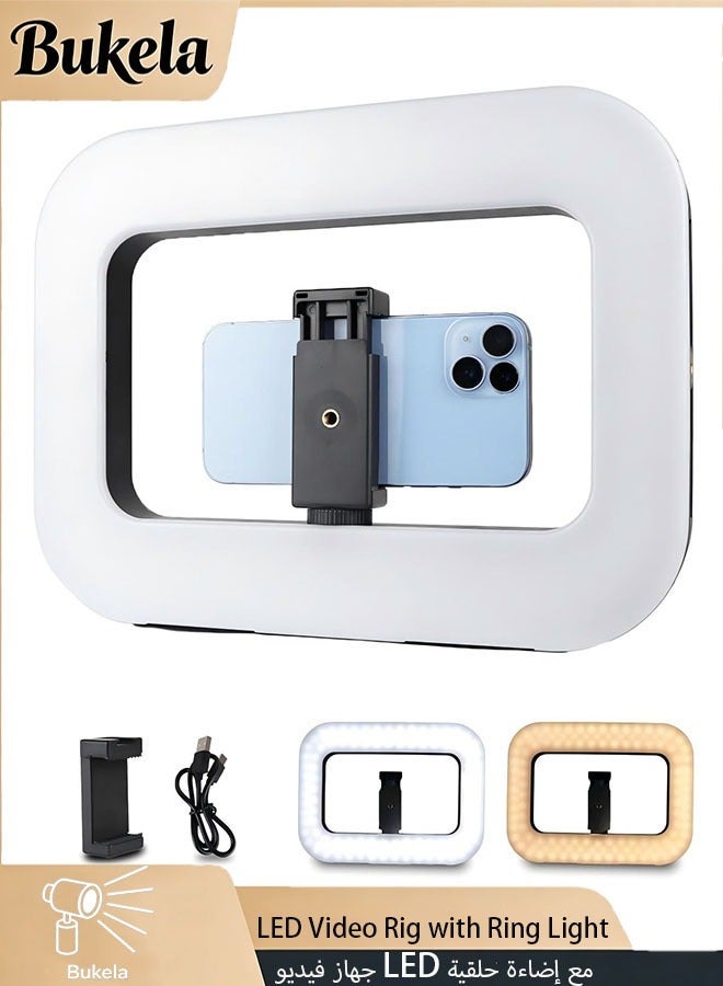 Bukela LED Video Rig with Ring Light – Handheld Stabilizer for Camera & Smartphone,Remote control switch, 8000mAh Battery & Power Bank, Adjustable Light for Vlogging, TikTok, YouTube, Instagram, Snapchat, Makeup, Outdoor Shooting - Image 2