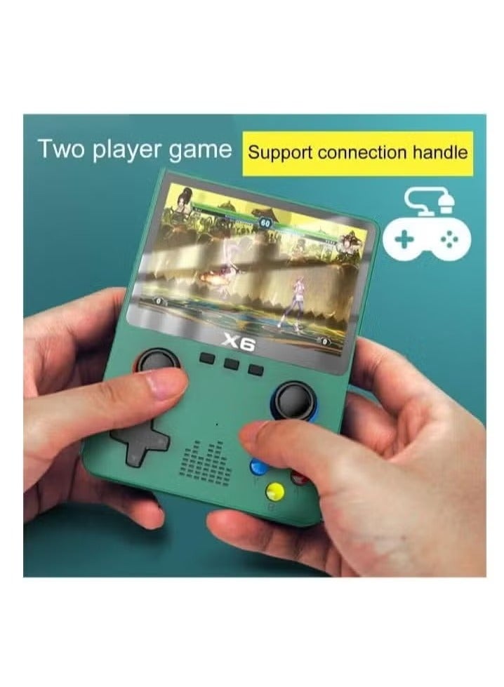 TIGER X6 Handheld Video Game Console with 3.5-Inch Display – Preloaded with 10,000+ Retro Games – Dual Player Support with External Gamepad – 640x480 Resolution, Built-In Battery, Multimedia Playback, TF Card Slot – Portable Gaming Device for All Ages - Image 2