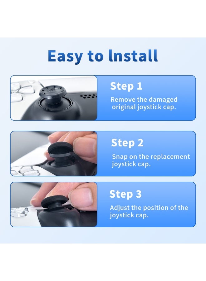10 Pcs Joystick Replacement Grip Caps for PS4 PS5 Controller - Non-Slip Thumbstick Thumb Stick Accessories Parts for Dualshock 4, Dual Sense, Dualsense Edge - Image 4