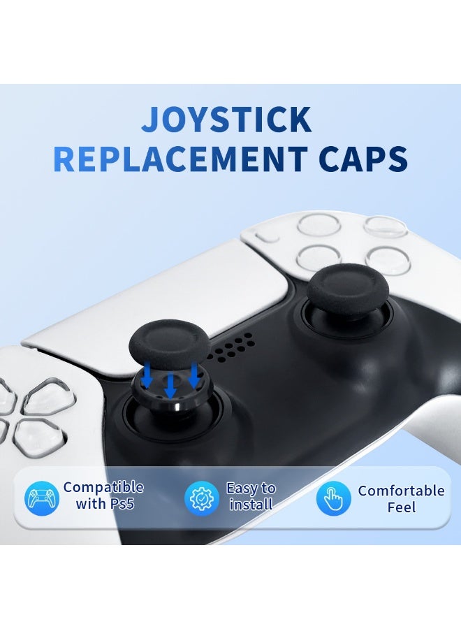 10 Pcs Joystick Replacement Grip Caps for PS4 PS5 Controller - Non-Slip Thumbstick Thumb Stick Accessories Parts for Dualshock 4, Dual Sense, Dualsense Edge - Image 2