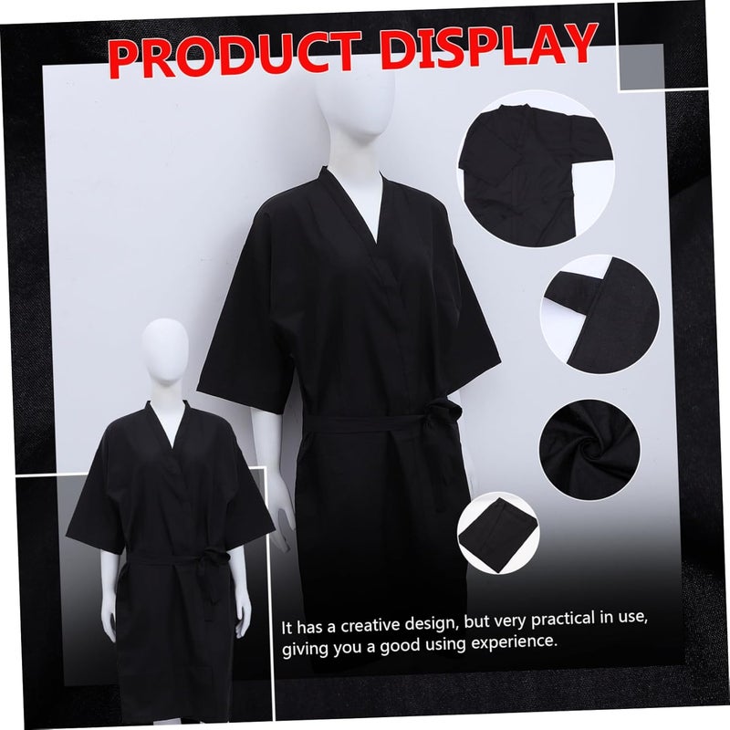 FOMIYES Beauty Salon Client Robe and Static Haircut Gown for Home Salon Use Tie Waist Design - Image 3