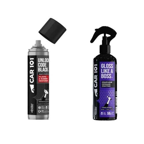CAR101 Shine & Shield Combo | 300ml Graphene Coating & 250ml Tyre & Trim Restorer | Ceramic Coating, Hydrophobic Finish Spray | Multi-Purpose Protectant for Plastic, Vinyl, Rubber - Image 1