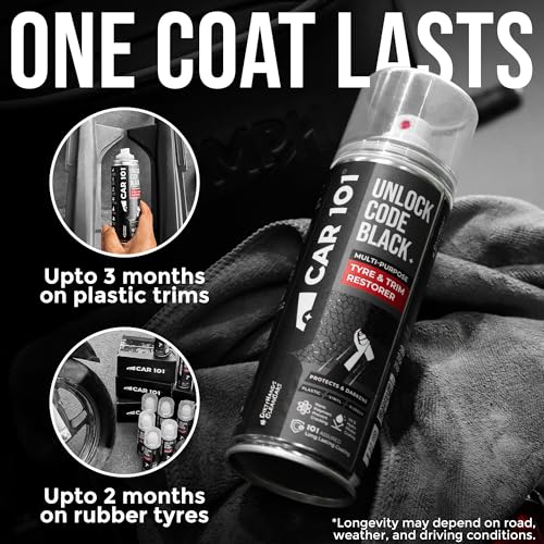 CAR101 Shine & Shield Combo | 300ml Graphene Coating & 250ml Tyre & Trim Restorer | Ceramic Coating, Hydrophobic Finish Spray | Multi-Purpose Protectant for Plastic, Vinyl, Rubber - Image 5