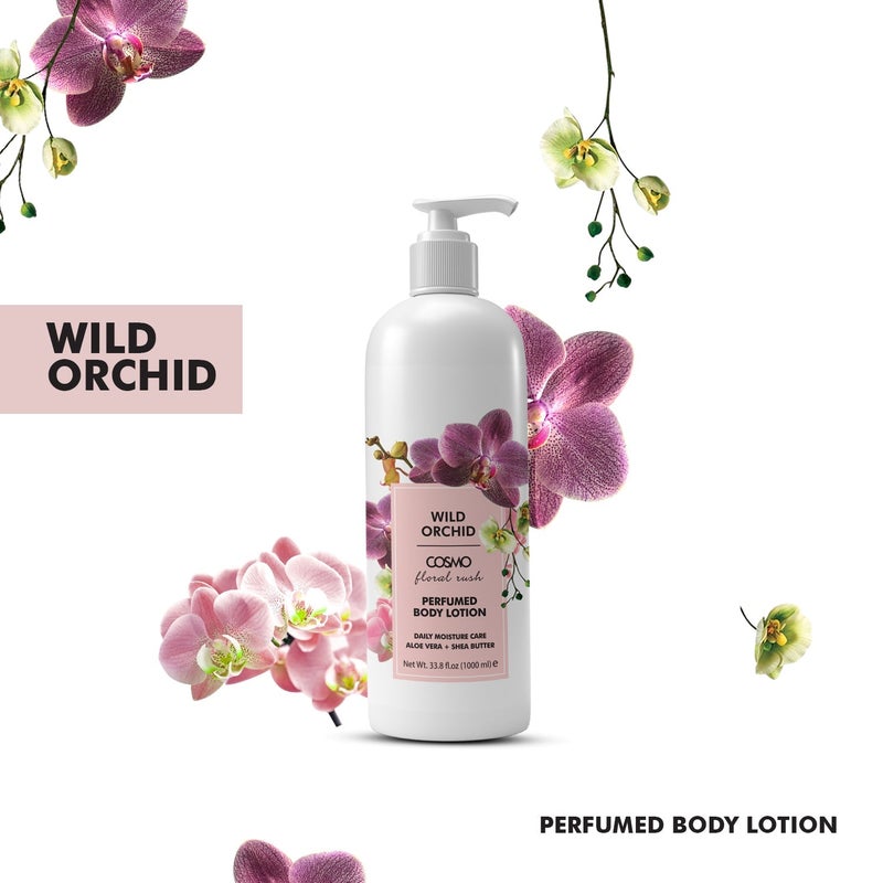 COSMO Wild Orchid Perfumed Body Lotion, Deeply Nourishing & Hydrating, Smooth & Radiantly, Long-Lasting Moisture Care, 1000ml - Daily Moisture Care, For Men and Women - Image 2