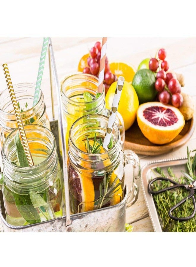 Shuiniba شوينبا قشور ورقية قابلة للتحلل، قشور شرب ورقية للحفلات، الفعاليات والحرف، زينة حفلات الأطفال 7.75 بوصة، مخطط وردي وأبيض - 100 عبوة - Image 3