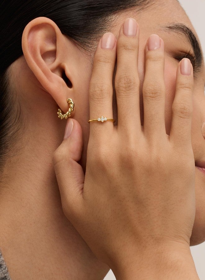 PAVOI 18K Yellow Plated Marquise Mini Cubic Zirconia Stackable Ring for Women | Stacking Thin Band for Women | Size 7 - Image 4