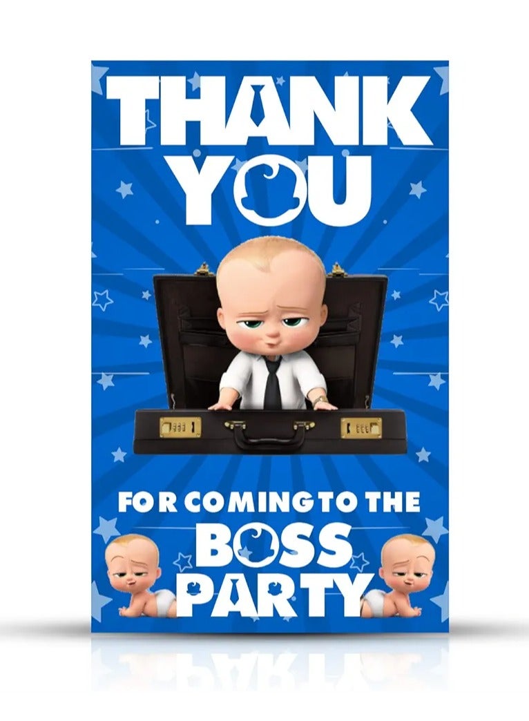بطاقات هدايا من Boss Baby شكرًا لك على حضورك لعيد الميلاد، وبطاقات Boss Baby Thanks You لعيد الميلاد، وحفلات الزفاف، وحفلات استقبال المولود الجديد، والتخرج، وهدايا عيد الشكر (عبوة من 50 قطعة) - Image 1
