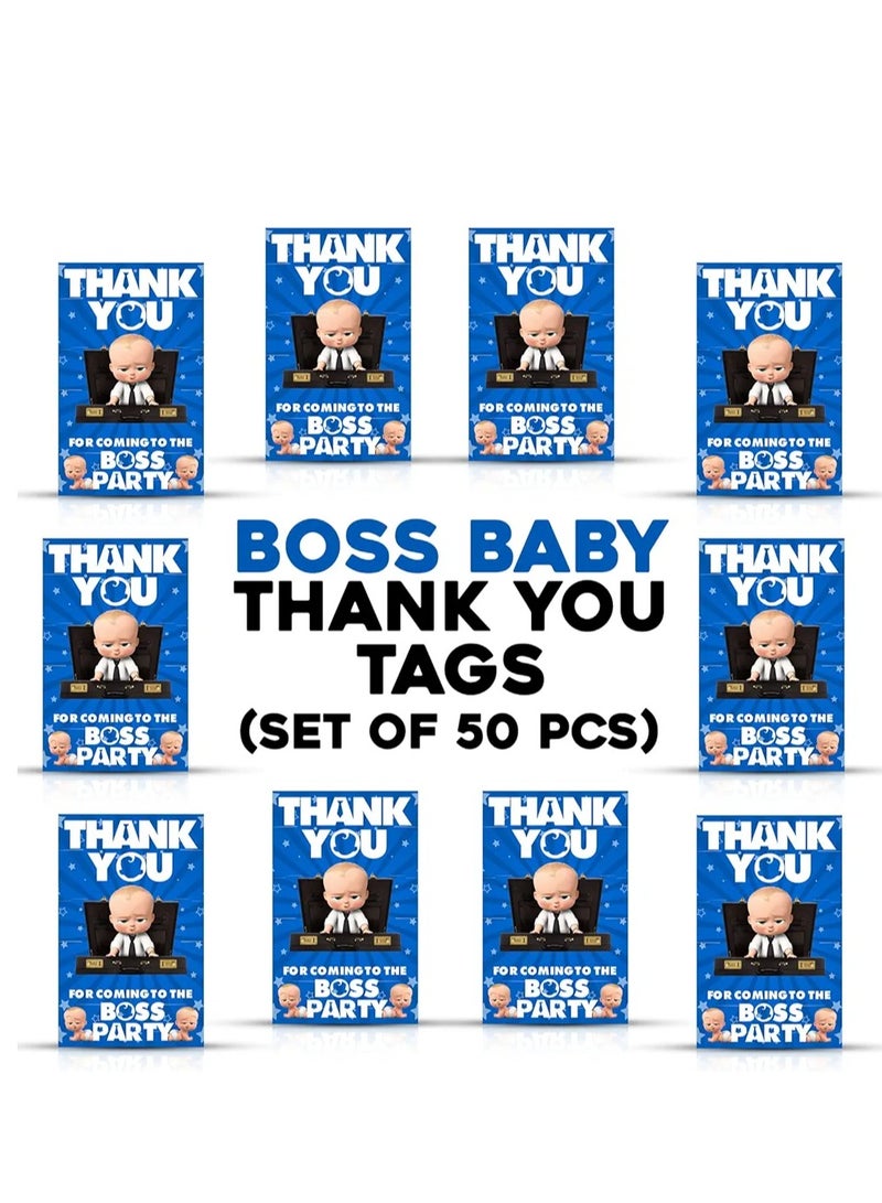 بطاقات هدايا من Boss Baby شكرًا لك على حضورك لعيد الميلاد، وبطاقات Boss Baby Thanks You لعيد الميلاد، وحفلات الزفاف، وحفلات استقبال المولود الجديد، والتخرج، وهدايا عيد الشكر (عبوة من 50 قطعة) - Image 2