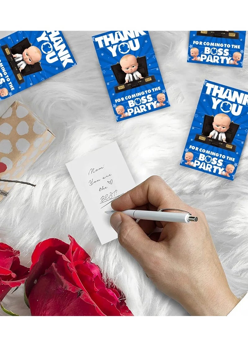 بطاقات هدايا من Boss Baby شكرًا لك على حضورك لعيد الميلاد، وبطاقات Boss Baby Thanks You لعيد الميلاد، وحفلات الزفاف، وحفلات استقبال المولود الجديد، والتخرج، وهدايا عيد الشكر (عبوة من 50 قطعة) - Image 3