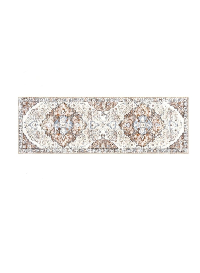 Bohemian Vintage Rug|Non-Slip Hallway & Living Room Carpet | Anti-Wear Bedside Rug with Stain-Resistant Polyester | Easy Clean Home Decor Floor Mat - Image 1