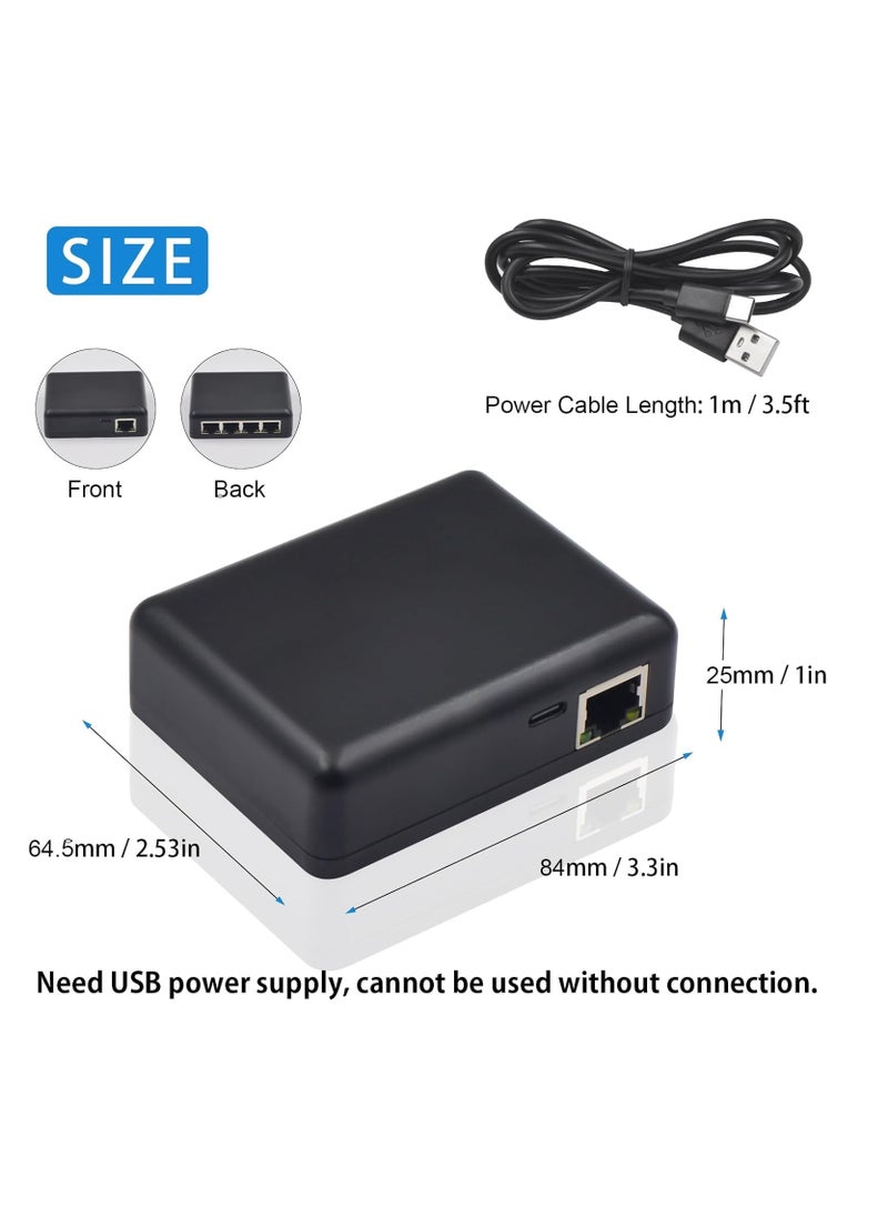 XICEN - RJ45 Ethernet Splitter 1000mbps, Ethernet Splitter High Speed, Gigabit RJ45 Network Splitter Adapter with USB Power Cable for Cat5, Cat6, Cat7 [4 Devices Simultaneous Networking], RJ45 1 to 4 - Image 1