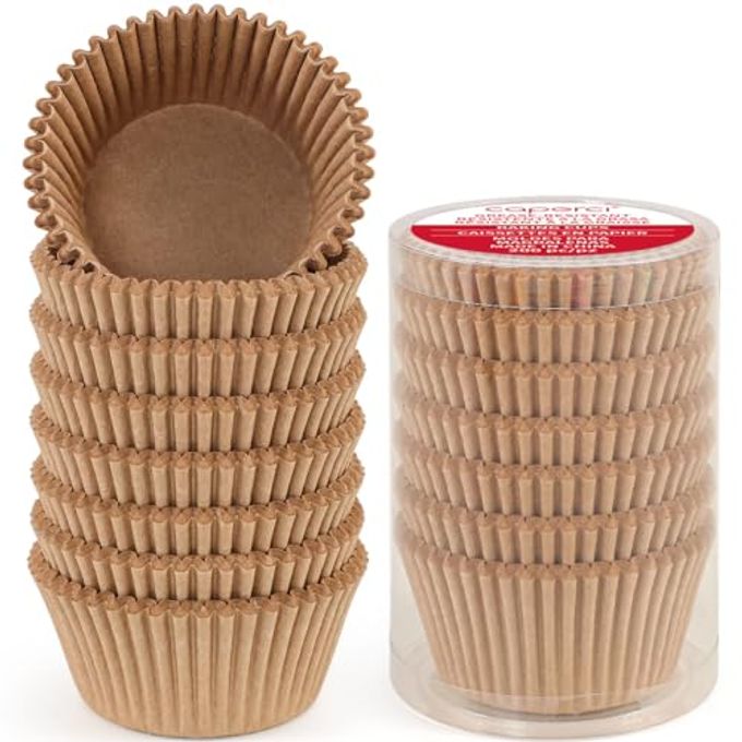 Caperci Standard Cupcake Liners for Baking 200 Counts - Greaseproof Muffin Baking Cups for Wedding Birthday Party Baby Shower Festivals (Natural)